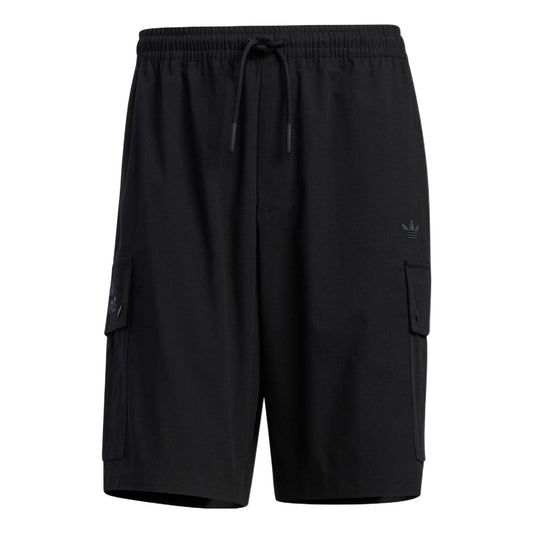 adidas originals x Charr Morita Crossover Logo Printing Straight Loose Shorts Black HR3466