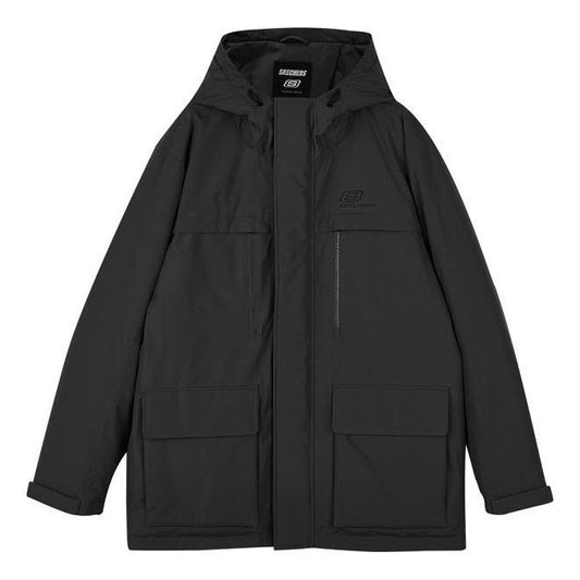 Skechers Sports Lifestyle Letter Printed Waterproof Down Jacket 'Black' L423M097-0018