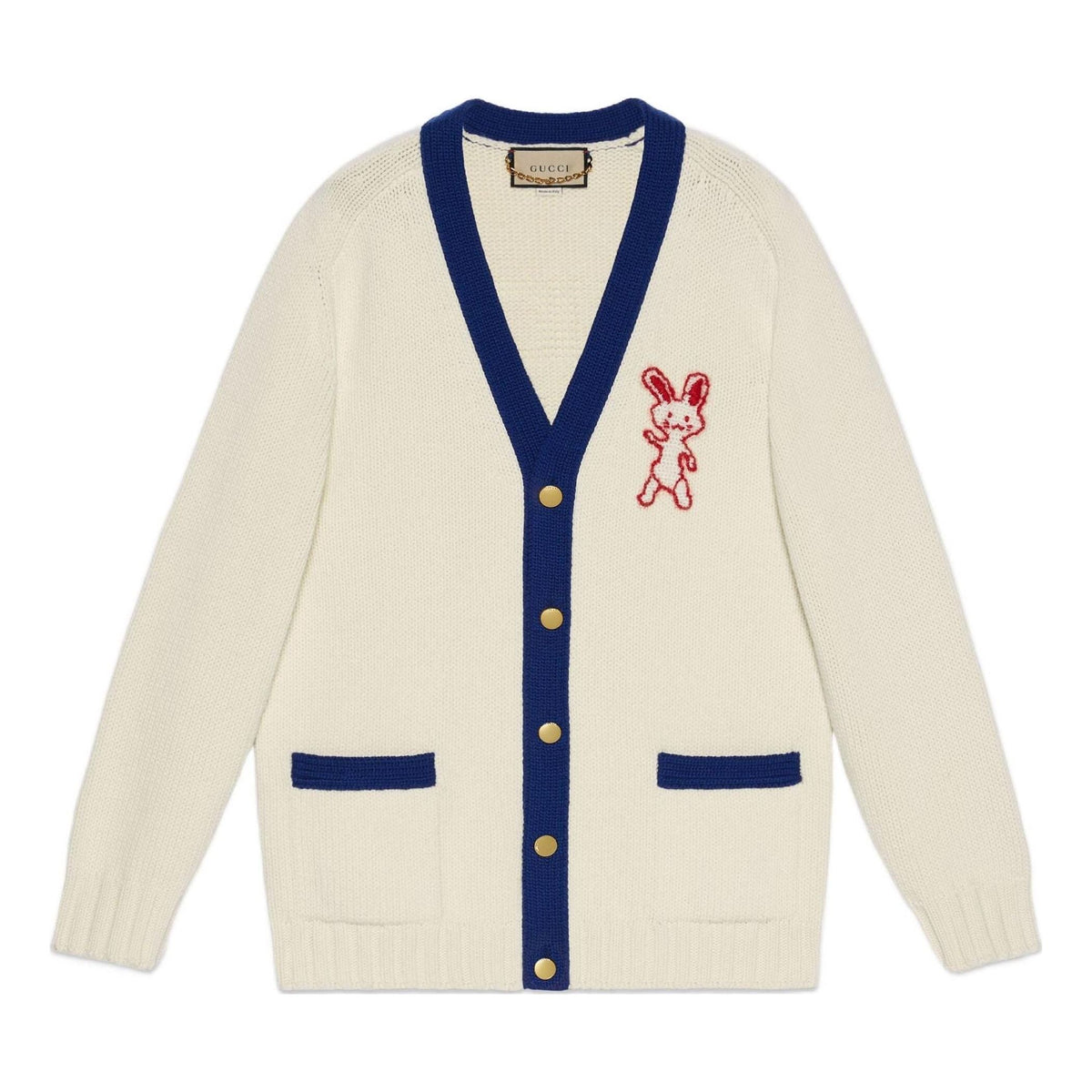 Gucci Lunar New Year Wool Cardigan 'Ivory Blue' 724933-XKCW6-9254