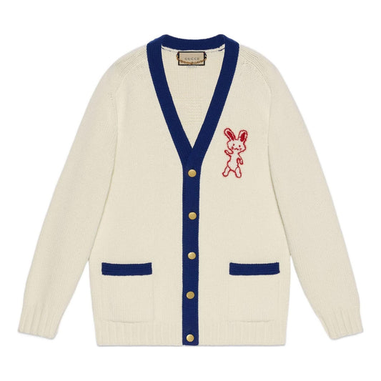 Gucci Lunar New Year Wool Cardigan 'Ivory Blue' 724933-XKCW6-9254