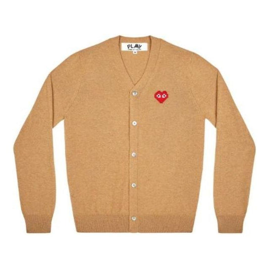 COMME des GARCONS PLAY Cardigan Invader Emblem 'Camel' AZ-N084-051-3