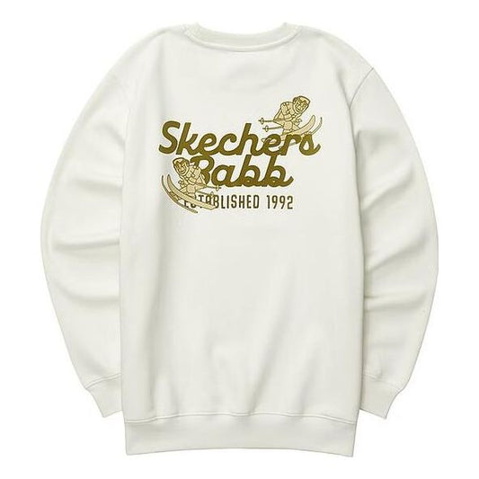 Skechers Letter Printed Crew Sweater 'White Gold' L423U073-0074
