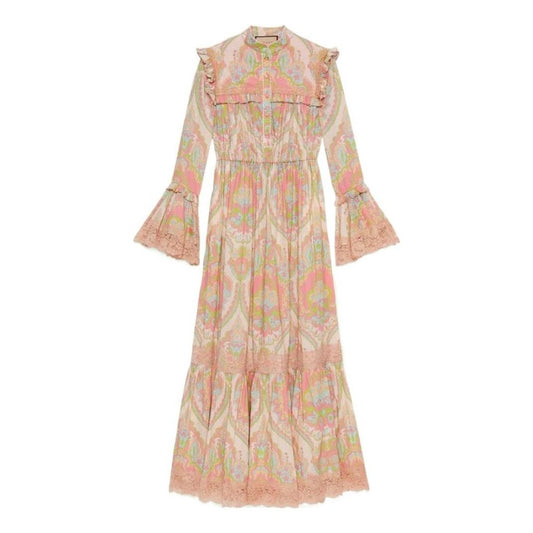 (WMNS) Gucci Floral Print Muslin Dress 'Pale Pink' 704251-ZAJAB-5713