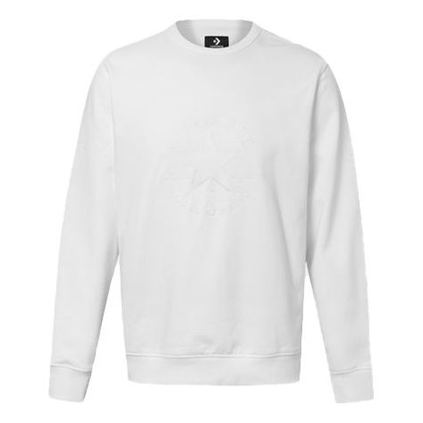 Men's Converse Logo Printing Round Neck Pullover White 10020819-102