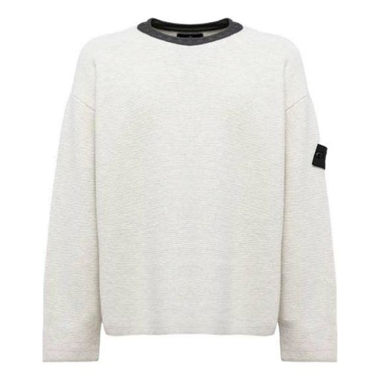 STONE ISLAND Shadow Project Contrast Collar Crew Knit 'Plaster' 77195042U-V2097