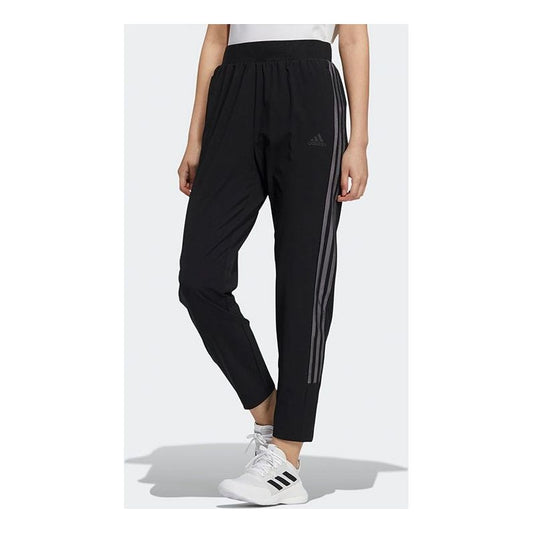 (WMNS) adidas Logo Alphabet Printing Long Pants/Trousers Black H09725