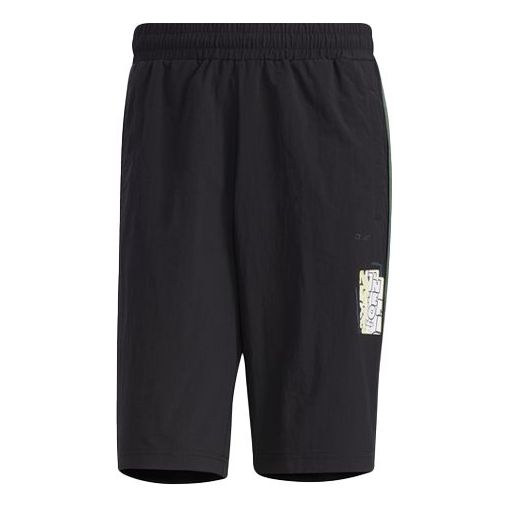 adidas neo Graffiti Pattern Printing Shorts Black GP4833