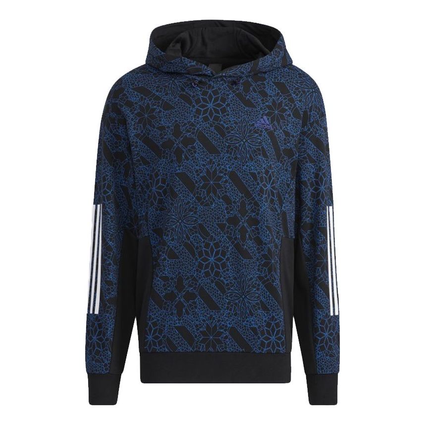 Men's adidas Full Print Sports Pullover Navy Blue HE2914