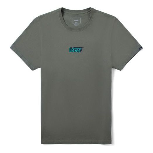 Vans Men's Logo Print Short Sleeve Men's Olive-green VN0A4P5HDB0