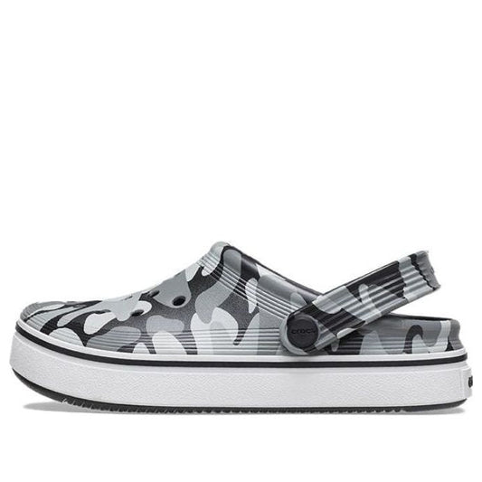 (GS) Crocs Off Court Printed Clogs 'Grey Black White' 209150-066