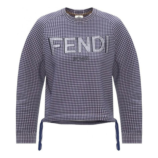 (WMNS) FENDI Logo Printing hooded Long Sleeves Hoodie Gray FS7102AD96F1BGT