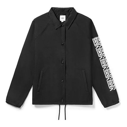 (WMNS) Vans Logo Printing Coach Jacket Black VN0A4CX9BLK