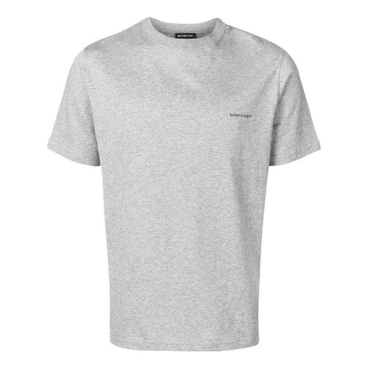 Balenciaga Small Logo Print Cotton T-Shirt 'Grey' 556151TYK281300