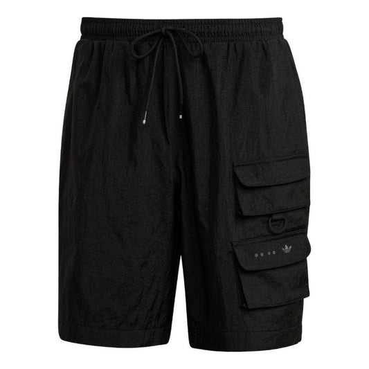 adidas Solid Color Multiple Pockets Lacing Shorts Black HS8889