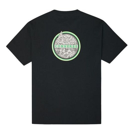 Men's Converse Logo Printing Round Neck Short Sleeve Black 10022786-A02