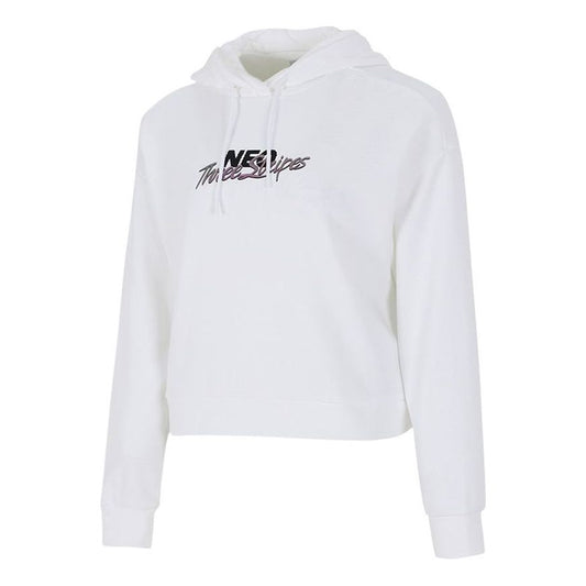 (WMNS) adidas neo Alphabet Logo Printing Sports Hoodie White H18577