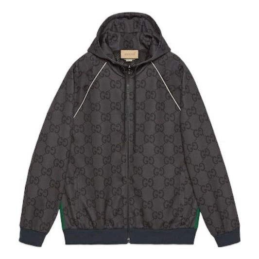 Gucci Jumbo GG Zip Jacket With Web 'Grey Dark Grey' 771619-XJF52-1155