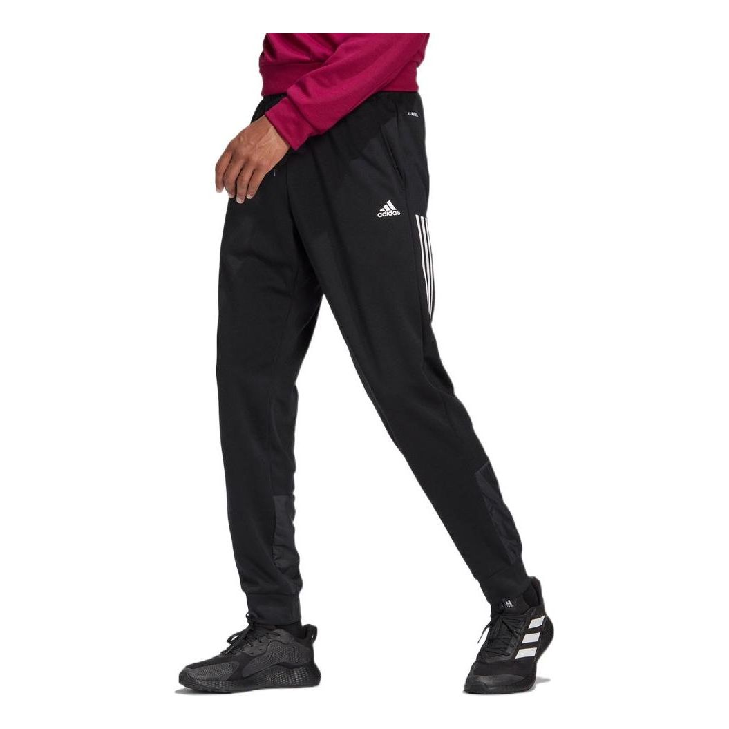 Men's adidas Side Printing Lacing Bundle Feet Sports Pants/Trousers/Joggers Black GK5774
