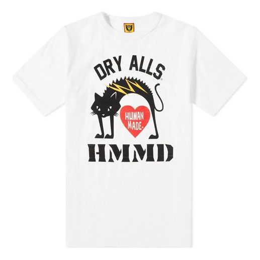 HUMAN MADE Cat Love Printing Short Sleeve Unisex White HM18TE001