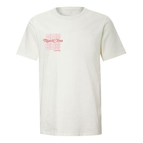 Converse reversible Alphabet Printing Short Sleeve Creamy White 10019650-A02