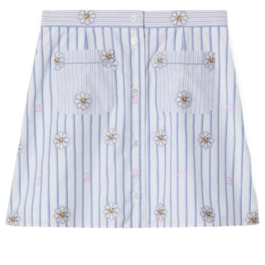 (WMNS) Gucci Interlocking G And Flower Print Skirt 'White Light Blue' 781768-ZAQFC-9241