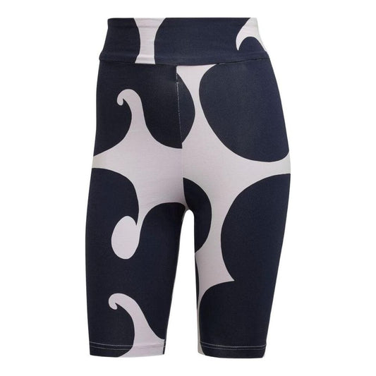 (WMNS) adidas x Marimekko Rib Short Leggings Knee Length Asia Sizing 'Purple Navy' HH8760