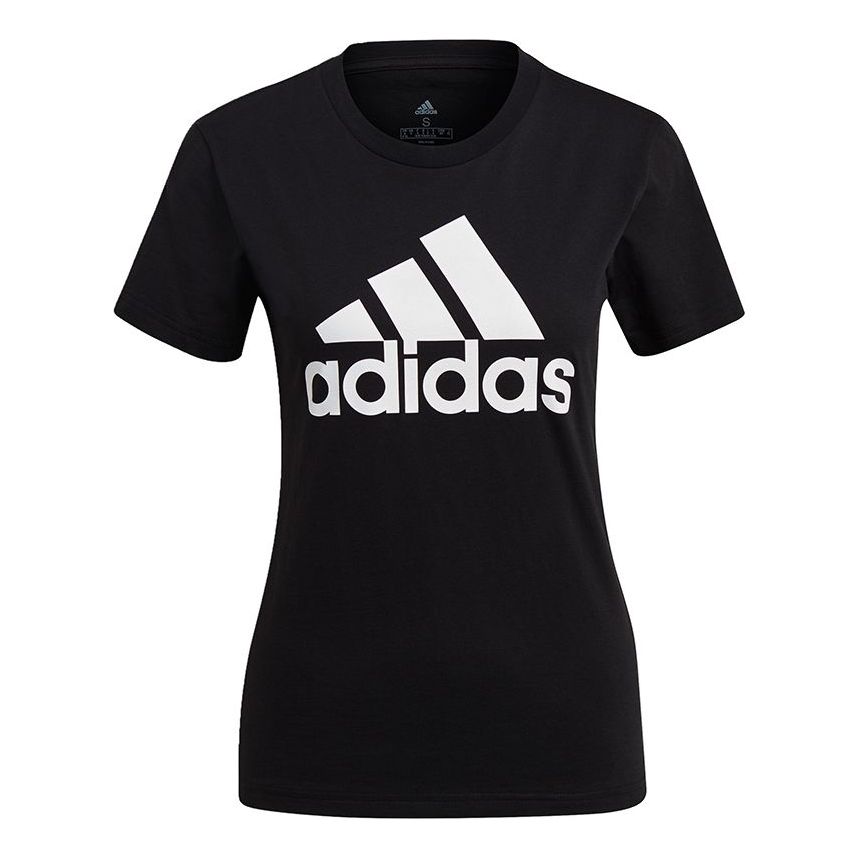 (WMNS) adidas W Bl T Sports Stylish Logo Printing Short Sleeve Black T-Shirt GL0722