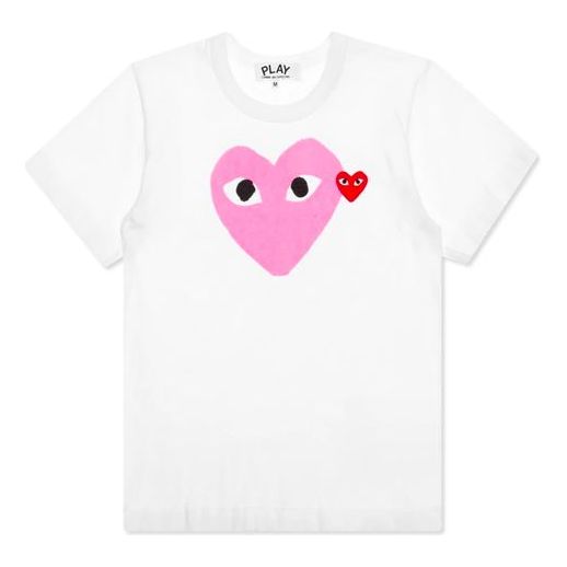 COMME des GARCONS PLAY Red Emblem Heart T-Shirt 'White/Pink' AZ-T106-051-4