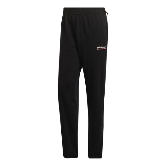 Men's adidas originals Solid Color Loose Sports Pants/Trousers/Joggers Black HF4771