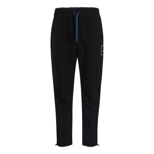 Men's adidas Woven Pants Logo Printing Pattern Lacing Straight Sports Pants/Trousers/Joggers Black FR7208