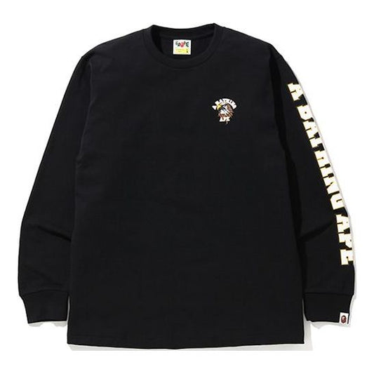 BAPE Eagle Pattern Alphabet Printing Casual Round Neck Long Sleeves Black 0ZXLTM201016E