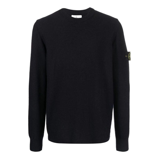 STONE ISLAND Logo Patch Sleeved Crewneck Sweatshirt 'Black' 7715526A1-V0020
