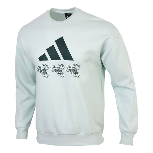 adidas UB GFX BOS logo Printing Pullover Green GM4469