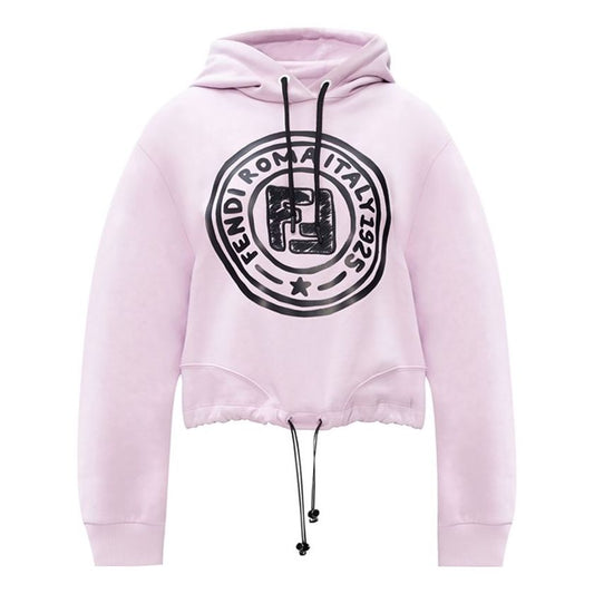 (WMNS) FENDI F Pattern Printing Hoodie Pink FS7035AC6DF1B62