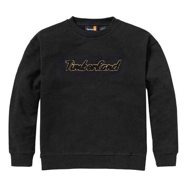 (WMNS) Timberland Logo Texture Crew Sweater 'Black' A6HV5-001