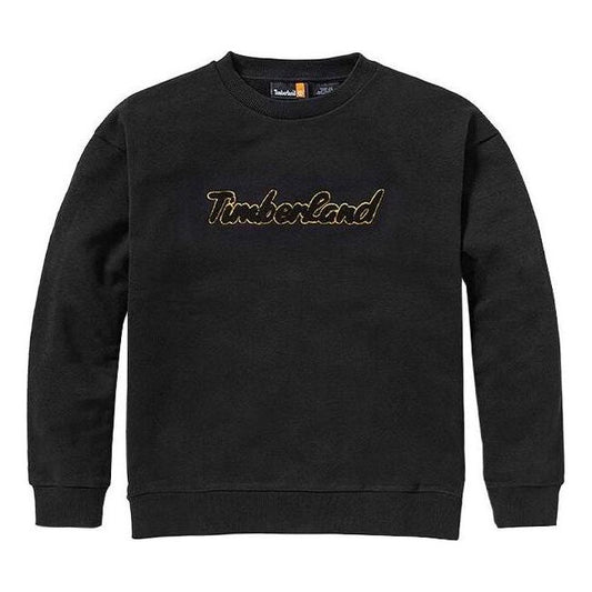 (WMNS) Timberland Logo Texture Crew Sweater 'Black' A6HV5-001