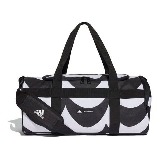 (WMNS) adidas Small Duffel Bag with Marimekko Laine Allover Print 'White Black' GV2106