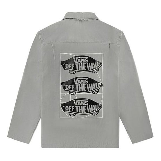 Men's Vans Series Skateboard Logo Printing Sports Jacket Gray VN0A5F5SSLV1