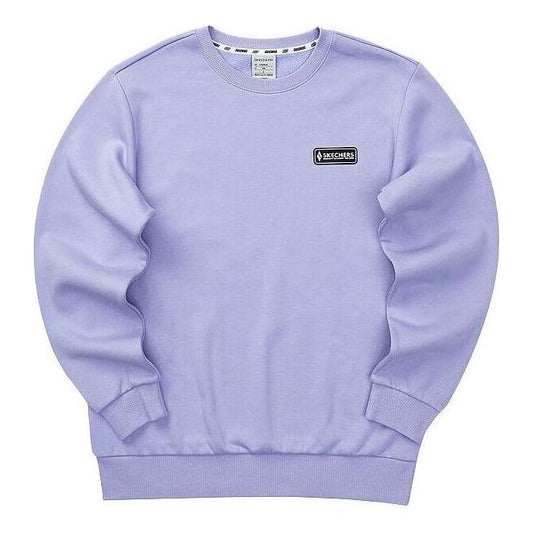 Skechers Casual Logo Printed Long Sleeve Sweater 'Purple Black' L323U176-01DU