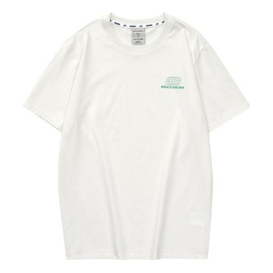 Skechers Logo Printed Tee 'White Green' L223U165-0074