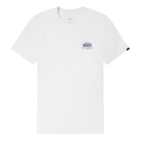 Vans Casual Alphabet Printing Short Sleeve Couple Style White VN0A54NAWHT
