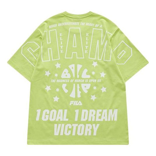 FILA FUSION Back Alphabet Printing Basketball Short Sleeve Couple Style Green T11U125104F-LG