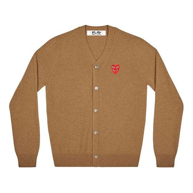 COMME des GARCONS PLAY Cardigan Red Emblem 'Brown' AZ-N076-051-3