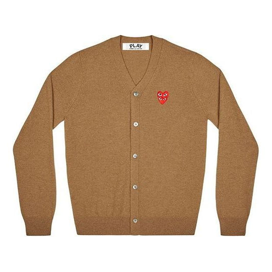 COMME des GARCONS PLAY Cardigan Red Emblem 'Brown' AZ-N076-051-3