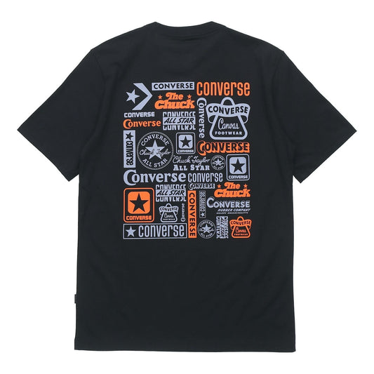 Men's Converse Logo Printing Casual Short Sleeve Black 10018868-001