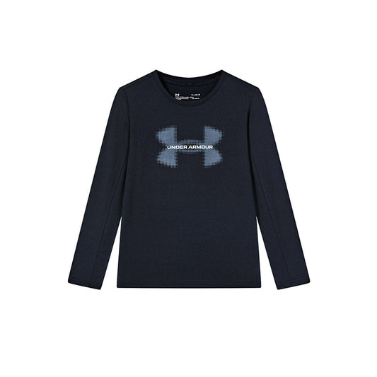 (GS) Under Armour Logo Printed Sweater 'Black Teal' 241101350