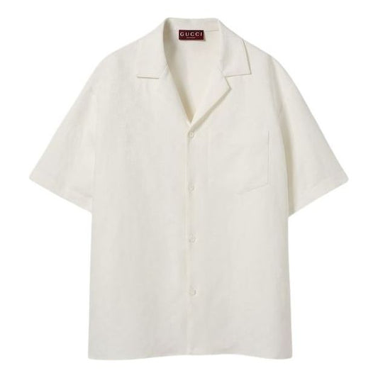 Gucci Linen Blend GG Canvas Shirt 'White' 814694-Z7AHL-9000